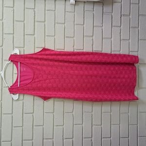 Maternity Dress "Isabel" Pink Floral Lined Sleeveless Dress. Size Large